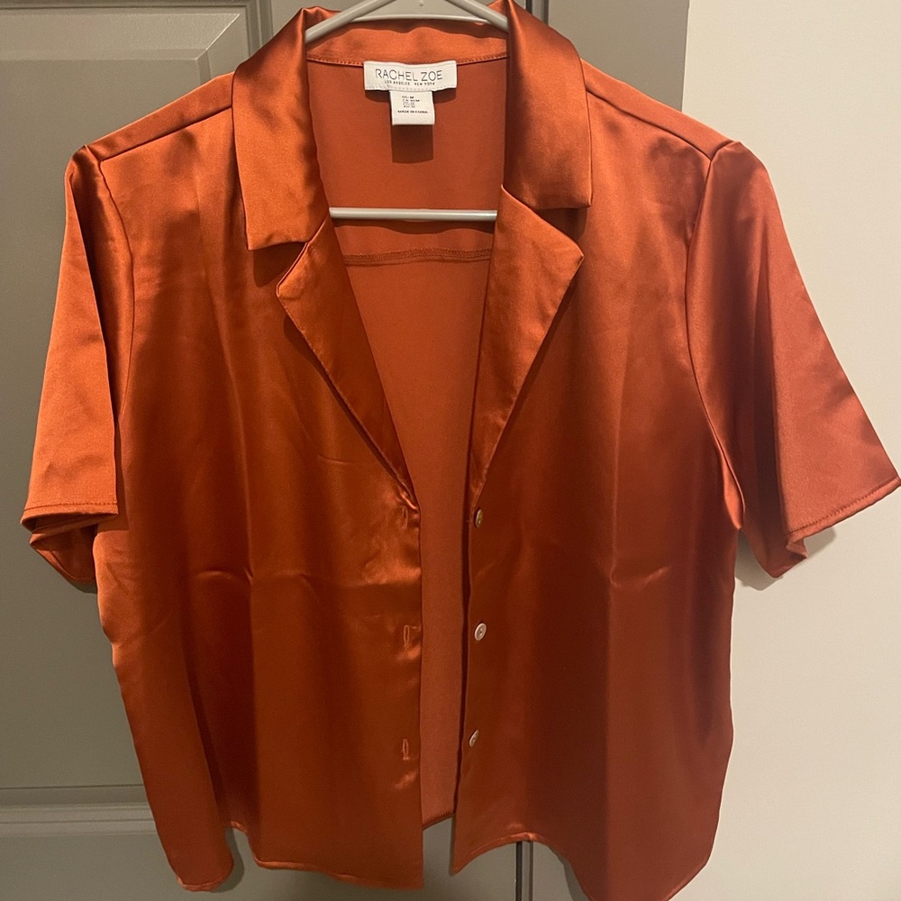 Rachel Zoe Copper Button Up Top